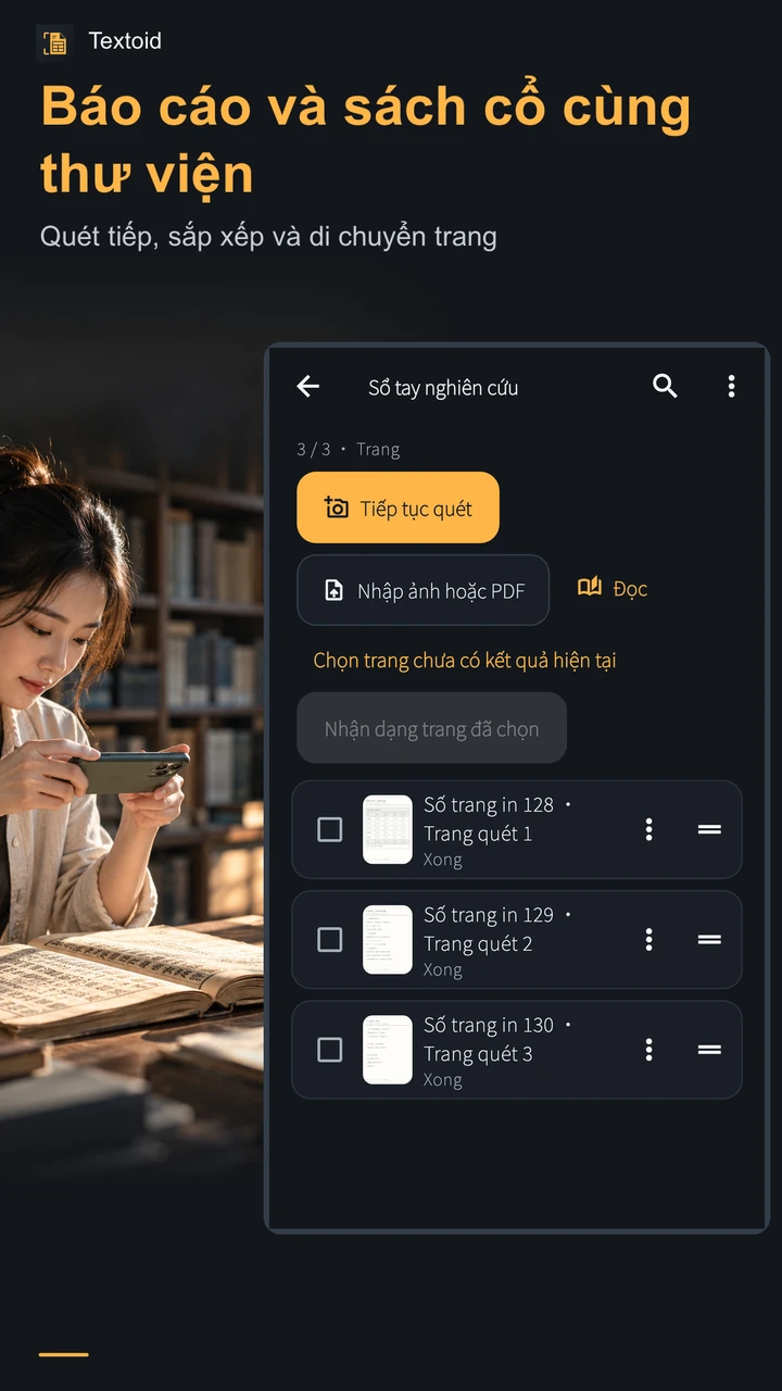 Báo cáo và sách cổ cùng thư viện